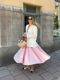 Nukty Women Sweet Pink Plaid Print Pleated A-line Dress Sexy Backless V-neck Lace-up Halter Dresses New Evening Party Club Robes