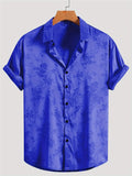 Nukty Men's Embroidered Shirt  Short Sleeve Shirt Casual Summer Beach Button Down Shirts