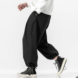 Nukty Spring Men Loose Harem Pants Japanese Wide Leg Pants High Quality Casual Brand Sweatpants Ankle-banded Hip Hop Drawstring Pants