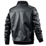 Nukty Plus Size 6XL 7XL PU Jacket Men Leather Coat Casual Motorcycle Biker Coat Solid Color Leather Jackets Male Big Size 6XL 7XL