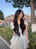 Nukty Floral Mini Dresses Women Backless Summer Sexy Spaghetti Romantic A-line French Style Y2k Holiday Basics Girlish Dating Clothes