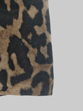 Nukty Long Sleeves Loose Buttoned Leopard Pockets Split-Joint V-Neck Outerwear Trench Coats