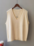 Nukty Simple 9 Colors V-Neck Loose Sleeveless Vest