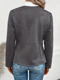 Nukty Long Sleeves Loose Pockets Solid Color Split-Joint Zipper Round-Neck Jackets Outerwear