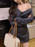 Nukty party look inspos Autumn Sexy Style Fake Two Piece Patchwork Dress New Casual Fashion Retro Women Clothing Korean Y2k Vintage Party Dresses 2024