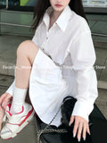 Nukty party look inspos French Vintage Slim 2024 Autumn Mini Shirt Dress Women Casual White Design Long Sleeve Party Dress Korean Style One Piece Dress