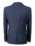 Nukty Polyester Blend Men'S 3pcs Suit Set - Vintage Herringbone Party Suit with Lapel Collar, Non-Stretch Fabric, Solid Color, Long Sleeve, Fall/Winter Season, Button-Front Details, Regular Fit Pants, and Vest - Woven Polyes