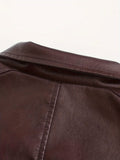 Nukty Men's Casual Faux Leather Blazer - Slim Fit, Button-Up Jacket with Pockets for Spring & Fall