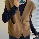 Nukty 2 colors pullover vest sweater autumn winter korean style turtleneck knitted sweater vests sleeveless sweater womens (X7036)