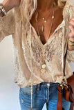 Nukty - Fashion Elegant Solid Patchwork V Neck Blouses(4 Colors)