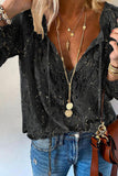 Nukty - Fashion Elegant Solid Patchwork V Neck Blouses(4 Colors)
