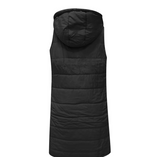 Nukty Women's Long Winter Coat Vest With Hood Sleeveless Warm Down Coat With Pockets Quilted Vest Down Jacket Quilted Outdoor Jacket