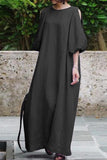 Nukty - Casual Simplicity Solid Solid Color O Neck Dresses(3 Colors)