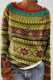 Nukty - Casual Color Block Contrast O Neck Sweaters(8 Colors)
