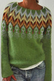 Nukty - Casual Color Block Contrast O Neck Sweaters(8 Colors)
