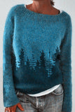 Nukty - Casual Color Block Contrast O Neck Sweaters(8 Colors)