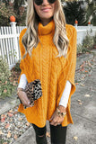 Nukty - High Neck Loose Cable Knit Pattern Stitching Sweater(7 Colors)