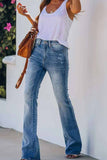 Nukty - Women Jeans Mid Rise Fitted Denim Pants