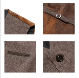 NUKTY Suit vest mens Business Casual vest men Slim Retro Waistcoat for Men Wedding European Style Brand Men's brown vest