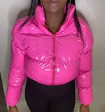 Nukty Y2K Neon Color Women's Down Jacket Long Sleeve Parka Stand Collar Winter Warm Coat Mirror Smooth Zipper Overcoat