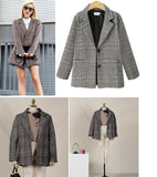 Nukty Autumn Winter Fashion Plaid Blazers Women Single Breasted Female Outerwear Ladies Jackets blazer feminino
