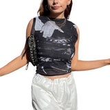 18 Style Y2k Crop Tops Zebra Pattern Tank Tops Sexy Skinny Fashion Cropped Tops Retro Slim Aesthetic Cotton Camisole Cyber Y2k