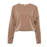 Casual Pants Suit Women Fashion Long-sleeved Round Neck T-shirt Top Autumn Elegant Solid Color Pleated Slim Trousers Office