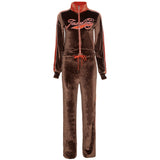 Y2k Spring Autumn Two Piece Women's Set Streetwear Casual Sports Letter Embroidery Long Sleeve jacket Pants Women Tracksuit