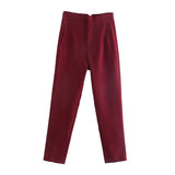 Nukty Pants For Women High Waist Woman Trousers Autumn Fashion Streetwear Office Elegant Casual Famale Stright Pants