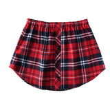 Nukty Detachable Underskirt Cotton Shirt Extender for Women Irregular False Skirt Tail Blouse Hem Plaid Mini Skirt Extender Hemline