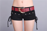 Summer Hot Girls Japanese Harajuku Punk Skull Low Waisted Lace-up White Thin Denim Shorts Goth Rock Sexy Women Shorts