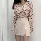 Nukty Mini Skirts Women Irregular Solid Side-slit Stretchy Korean Style Trendy Chic OL High Waist Female Bottom Popular Spring Autumn
