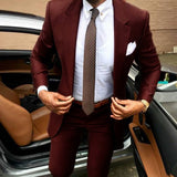 Nukty Latest Brown Men's Suit Coat Pants Designs Slim Fit Elegant Tuxedos Wedding Business Party Suits 2 Pieces (Jacket+Pants)
