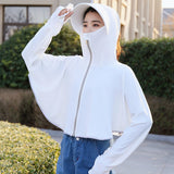 Nukty Sun-proof Jackets Zipper Hooded Summer Outerwear High-quality Korean Style Candy Colors Long Sleeve Female Lady All-match Coats