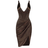 New Women Dress Deep V Neck Spaghetti Strap Summer Dress Party Club Celebrity Bodycon Dresses