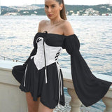 Chiffon Summer Dress Pink Bandage Corset Vintage Dress Bridesmaid Slash Hollow Out Bustier Prairie Chic Dress 2 Pieces Set