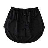 Nukty Detachable Underskirt Cotton Shirt Extender for Women Irregular False Skirt Tail Blouse Hem Plaid Mini Skirt Extender Hemline