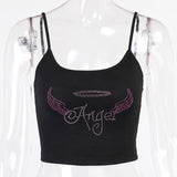 Black Basic Tank Tops Tees Sleeveless Backless Spaghtti Strap Crop Tube Top Casual Fashion Fitness Buttons Tee Vest Tanks Camis