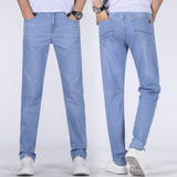 Nukty Summer light-blue New Men's Stretch Jeans£¬Korean version Fashion Casual Slim Fit High Quality Elastic Denim Male Brand Clothes