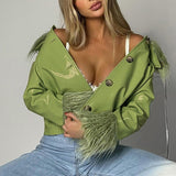 Women's Fashion Long Sleeve Jacket Fleece Collar Artificial Leather PU Jacket Winter Fashion Casual Leather Clothing