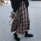 Nukty Vintage Skirts All-match Autumn Spring Basic Loose Empire Mujer Faldas Korean Fashion Popular Simple Retro Chic Female Clothing