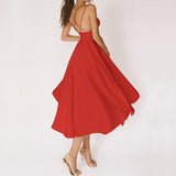 Sexy Deep V-neck Spaghetti Strap Dresses Women Backless Party Club Dress Solid Color Elegant Midi Dress Vestidos Christmas Dress