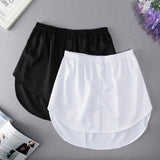 Nukty Detachable Underskirt Cotton Shirt Extender for Women Irregular False Skirt Tail Blouse Hem Plaid Mini Skirt Extender Hemline