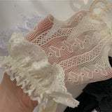 Nukty 3 Colors.Women's Thin Lolita Princess Lace Socks.Vintage Ladies Girl's Love Heart Jacquard Princess Socks Female Hosiery Sox