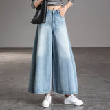 Nukty Baggy Jeans Women High Waist  Blue Summer Wide Leg Jeans for Women's Korean Fashion Oversize Pants Woman