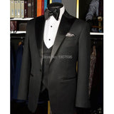 Nukty Black Slimming Wedding Tuxedos for Groom 3 piece Custom Formal Business Men Suits Set Jacket Pants with Pants Man Fashion