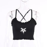 Black Basic Tank Tops Tees Sleeveless Backless Spaghtti Strap Crop Tube Top Casual Fashion Fitness Buttons Tee Vest Tanks Camis