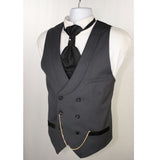 Nukty Double Breasted Dark Gray Vest for Men Suit Waistcoat with Shawl Lapel One Piece Custom Man Suit Vests New Arrival Europen Size