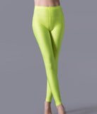 Nukty Women Solid Color Pants Leggings Shinny Elasticity Casual Trousers Fluorescent Spandex Candy Ankle-Length Knitted Bottom