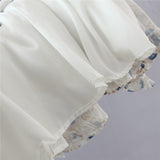 Nukty New Summer Sexy Tube Top Waist Lace-Up Stitching Stacked Ruffles Fashion Floral Print Short Mini Strap Dress